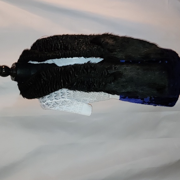 CeLeste Bibhu Faux Fox Fur Boa Scarf New W/ Tags Black - Picture 3 of 4